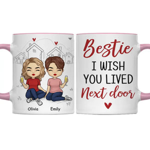J'aimerais que tu vives plus près - Tasse personnalisée avec accents personnalisés - Cadeau pour meilleures amies, meilleures amies, sœurs