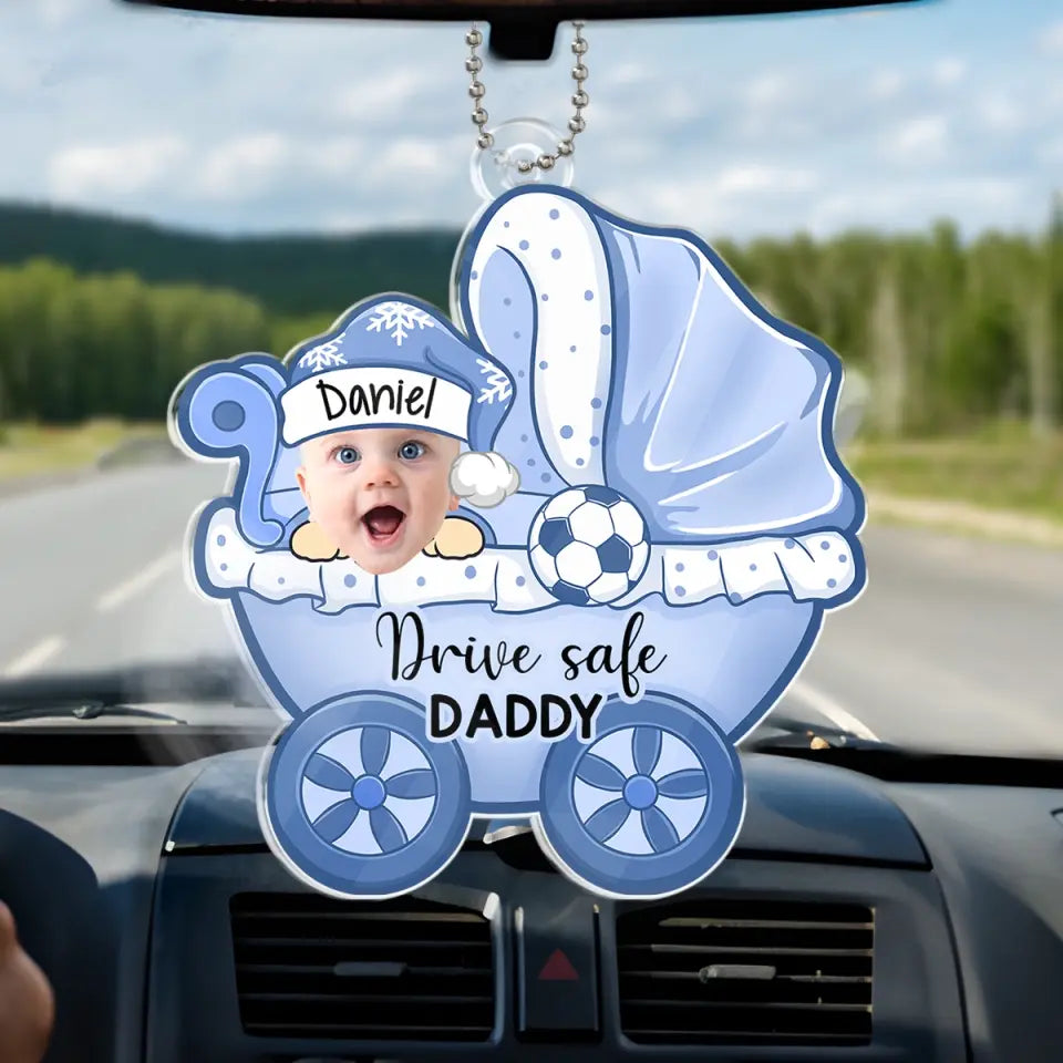 Photo personnalisée Papa Maman Je voyage avec toi - Décoration de voiture personnalisée en famille - Forme personnalisée en acrylique - Cadeau pour les membres de la famille
