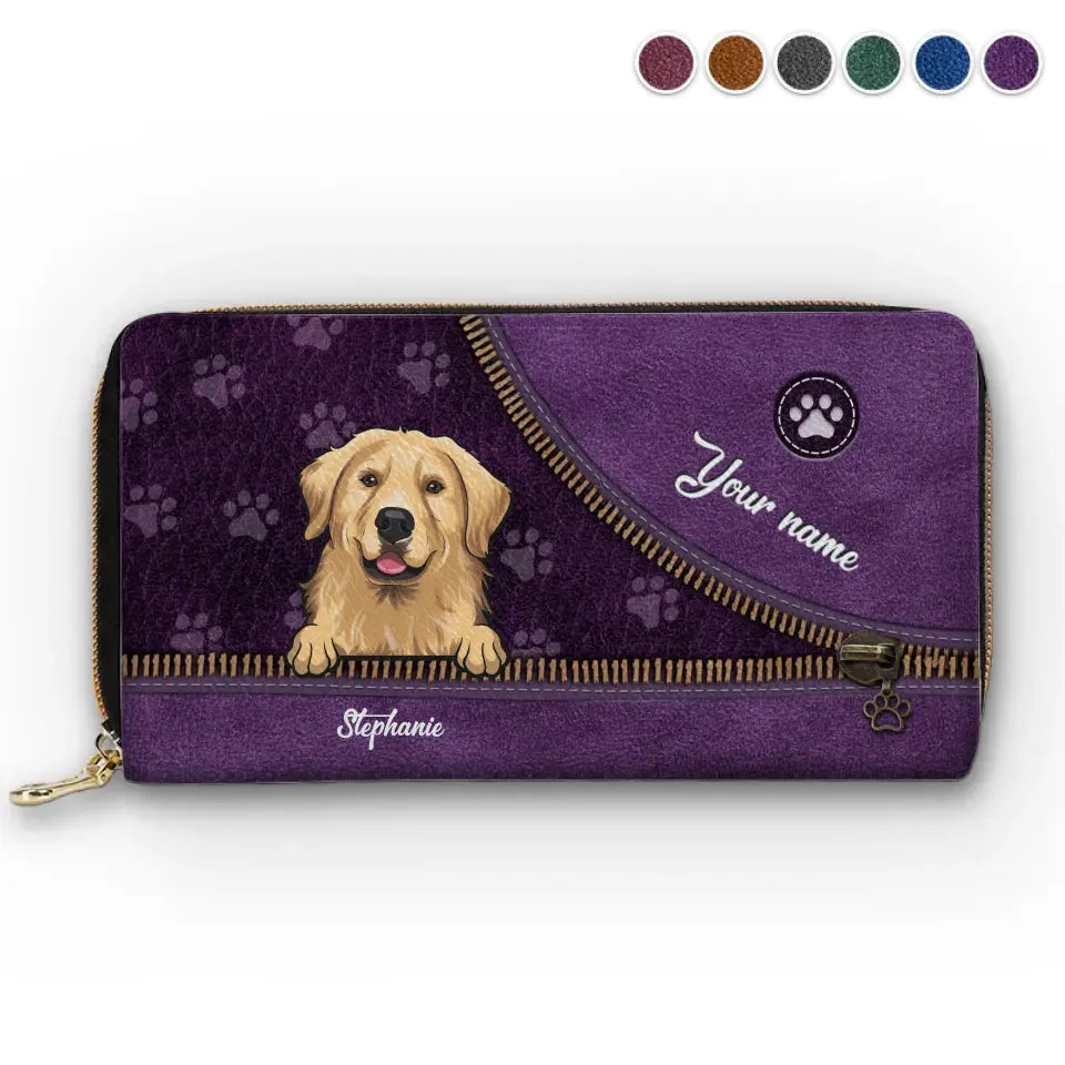 Un chien vous aime plus que tout - Portefeuille long en cuir personnalisé pour chien et chat - Cadeau pour propriétaires et amoureux des animaux