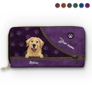 Un chien vous aime plus que tout - Portefeuille long en cuir personnalisé pour chien et chat - Cadeau pour propriétaires et amoureux des animaux