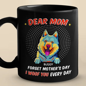 Meilleure maman de chien, je t'aime ! Mug noir personnalisé pour chien ! Cadeau pour la fête des mères, pour les propriétaires d'animaux et les amoureux des animaux.