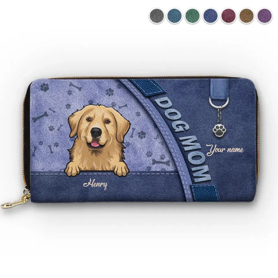 La vie est meilleure avec un chien ! Portefeuille long en cuir personnalisé pour chien et chat ! Cadeau pour les propriétaires et les amoureux des animaux.