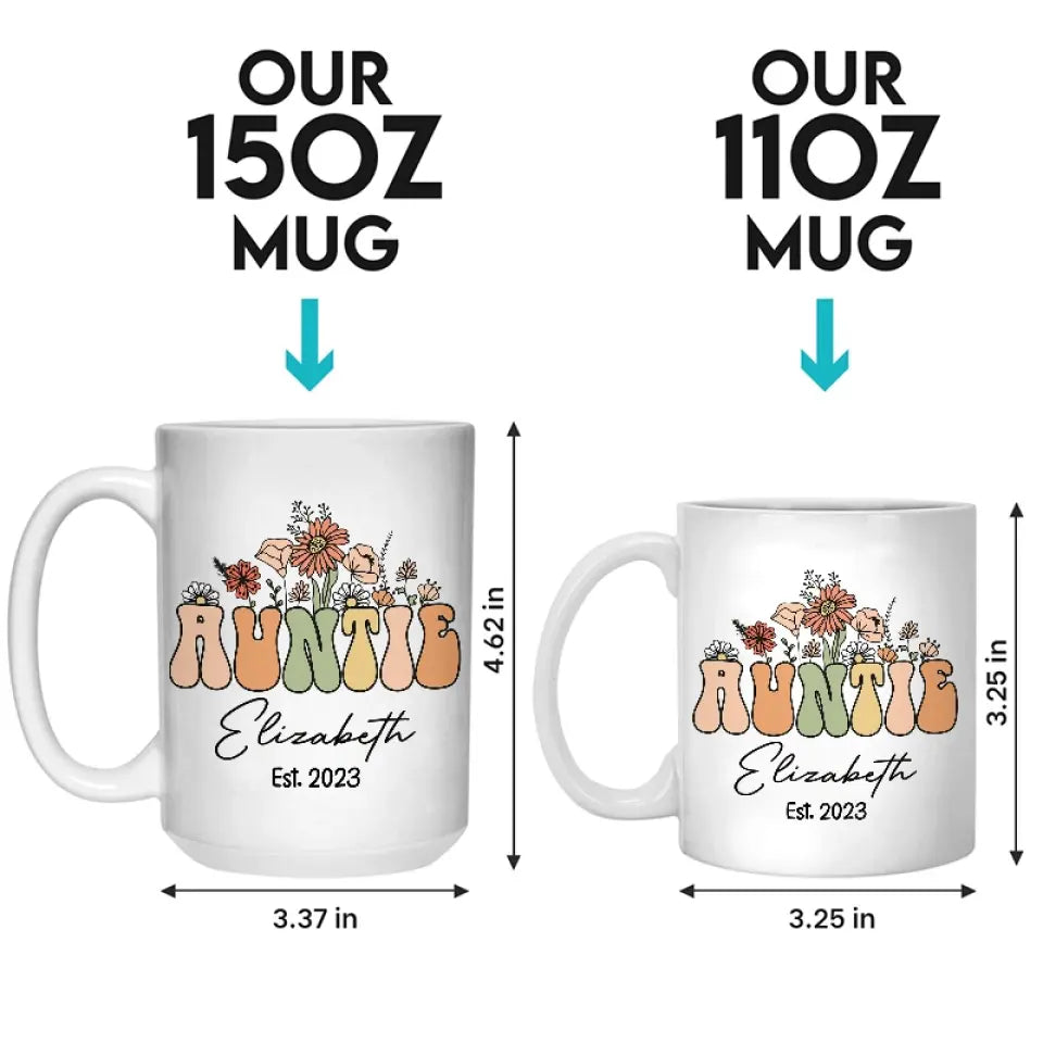 J'adore être appelée tante ! Mug personnalisé pour la famille ! Cadeau pour les membres de la famille