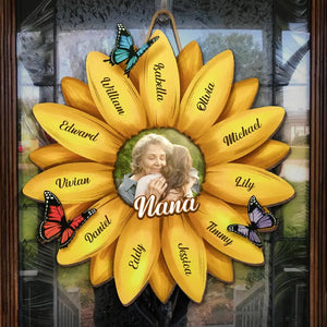 Photo personnalisée « La meilleure grand-mère du monde » - Panneau en bois personnalisé pour décoration d'intérieur - Cadeau de pendaison de crémaillère pour maman et grand-mère