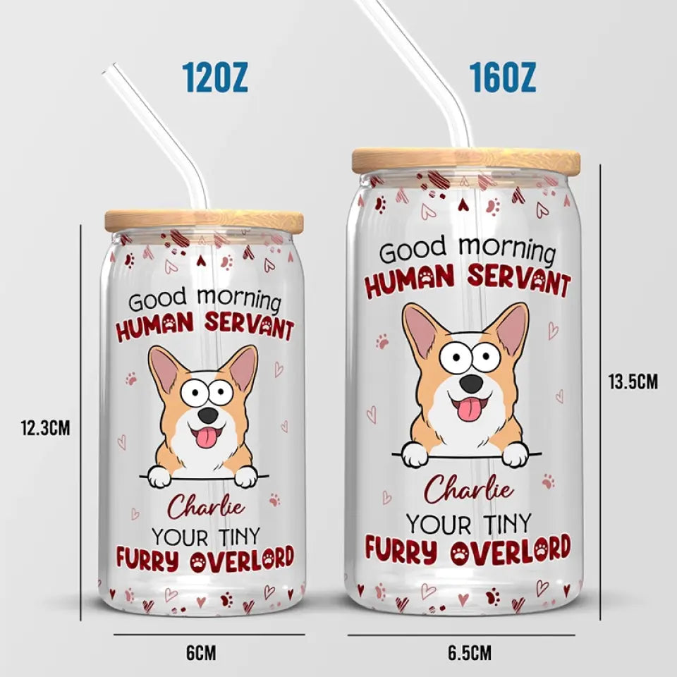 Vos petits maîtres à fourrure - Tasse en verre personnalisée pour chien et chat, tasse à café glacé - Cadeau pour propriétaires et amoureux des animaux