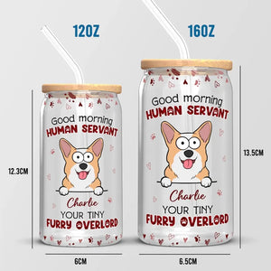 Vos petits maîtres à fourrure - Tasse en verre personnalisée pour chien et chat, tasse à café glacé - Cadeau pour propriétaires et amoureux des animaux