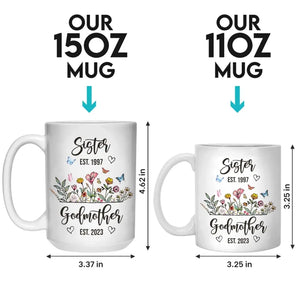De meilleure amie à marraine - Mug personnalisé pour meilleure amie - Cadeau pour meilleures amies, meilleures amies, sœurs