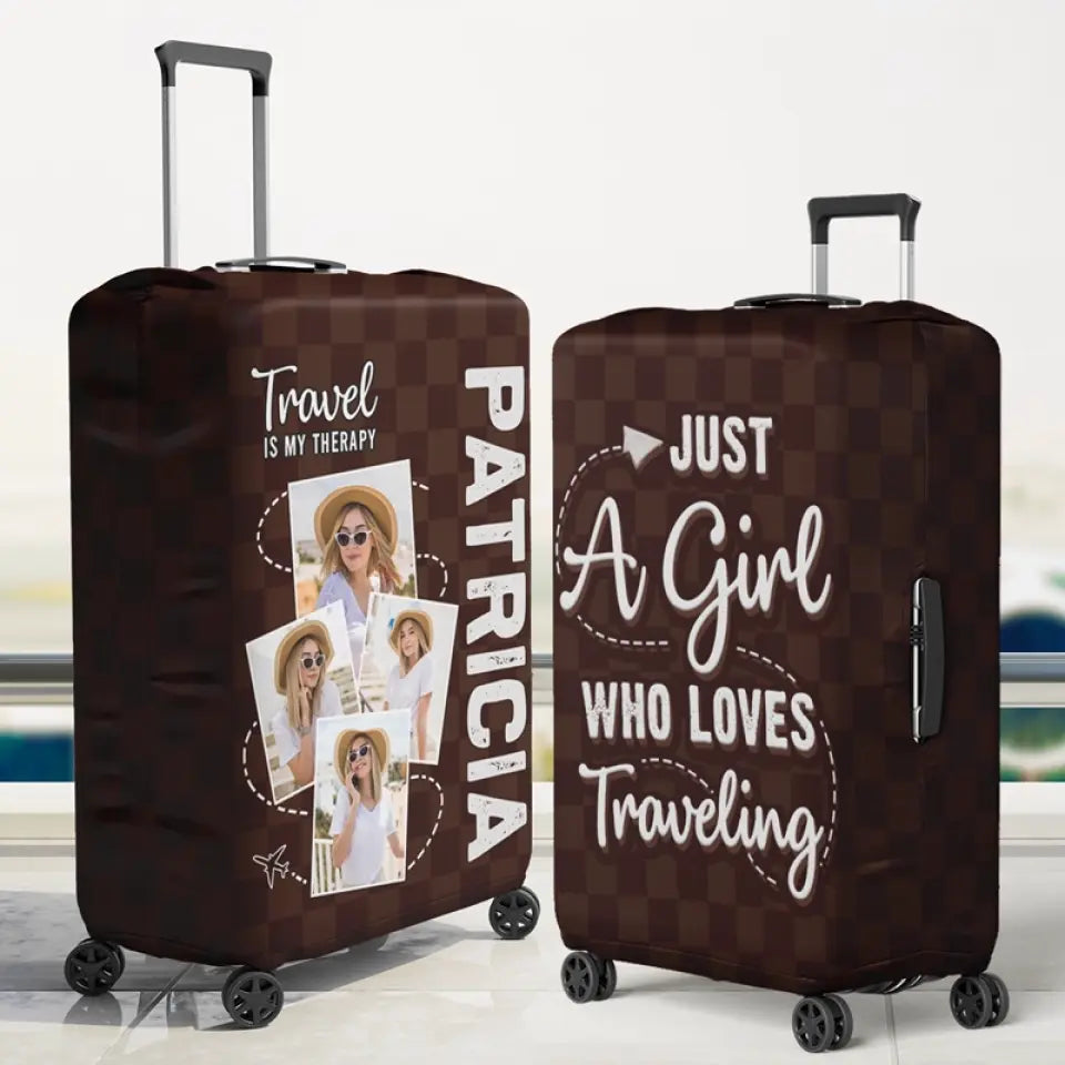 Housse de bagage personnalisée avec photo « Alors l'aventure commence » - Cadeau de vacances, cadeau pour les amoureux du voyage d'aventure