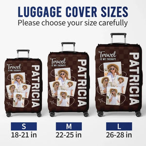 Housse de bagage personnalisée avec photo « Alors l'aventure commence » - Cadeau de vacances, cadeau pour les amoureux du voyage d'aventure