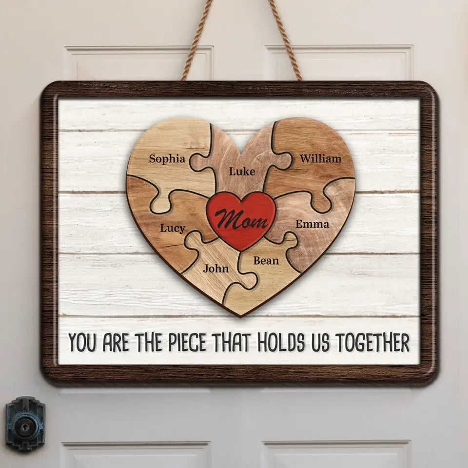 Le bonheur, c'est voir sa mère sourire - Panneau en bois personnalisé pour la décoration de la maison - Cadeau de pendaison de crémaillère pour maman