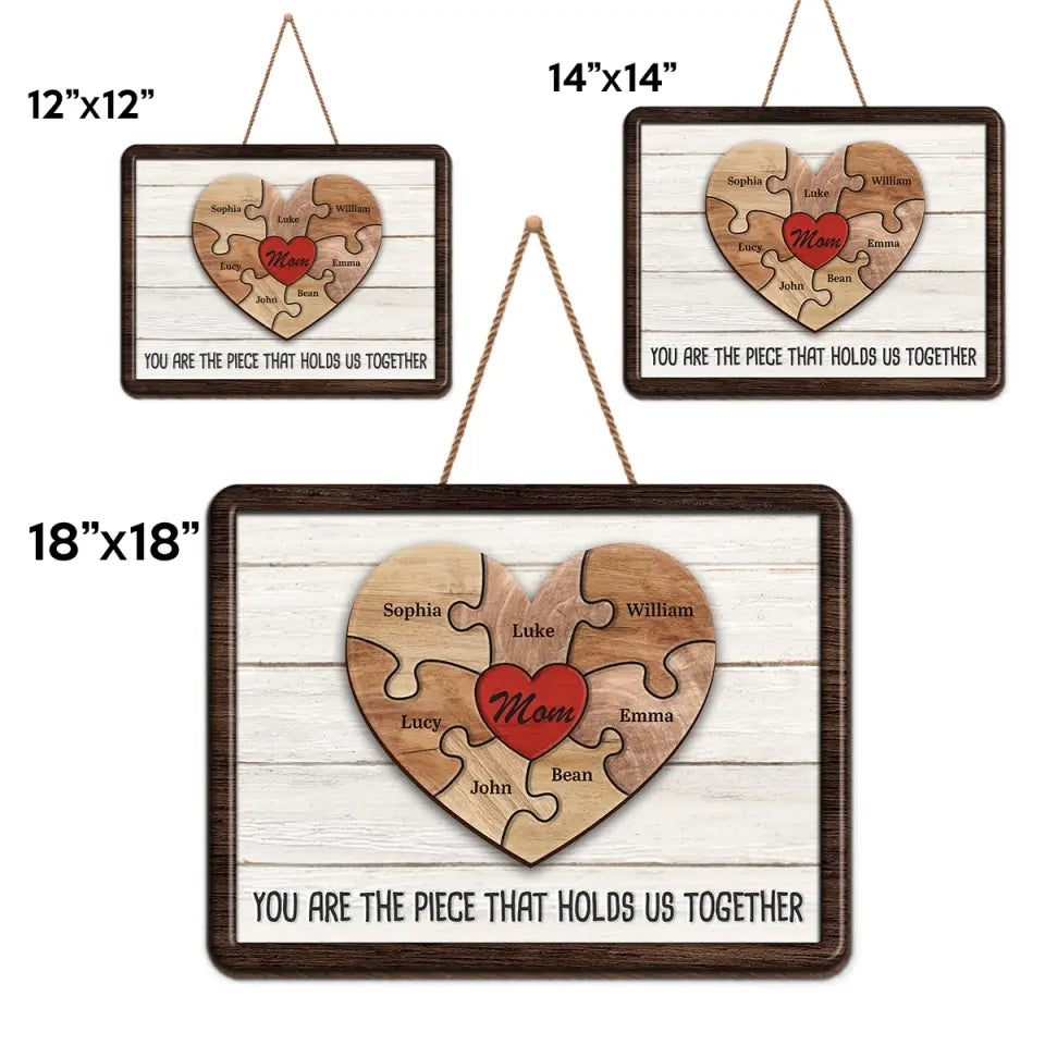 Le bonheur, c'est voir sa mère sourire - Panneau en bois personnalisé pour la décoration de la maison - Cadeau de pendaison de crémaillère pour maman