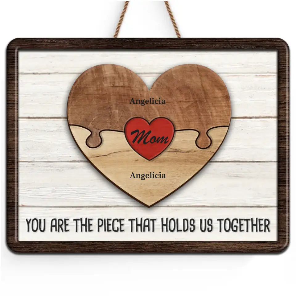 Le bonheur, c'est voir sa mère sourire - Panneau en bois personnalisé pour la décoration de la maison - Cadeau de pendaison de crémaillère pour maman