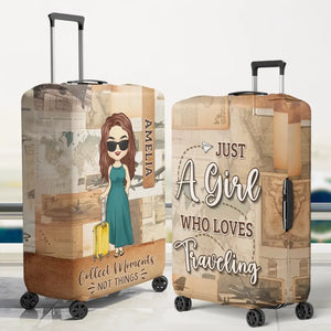 Juste un gars qui aime voyager - Housse de bagage personnalisée - Cadeau de vacances, cadeau pour les amateurs de voyages d'aventure