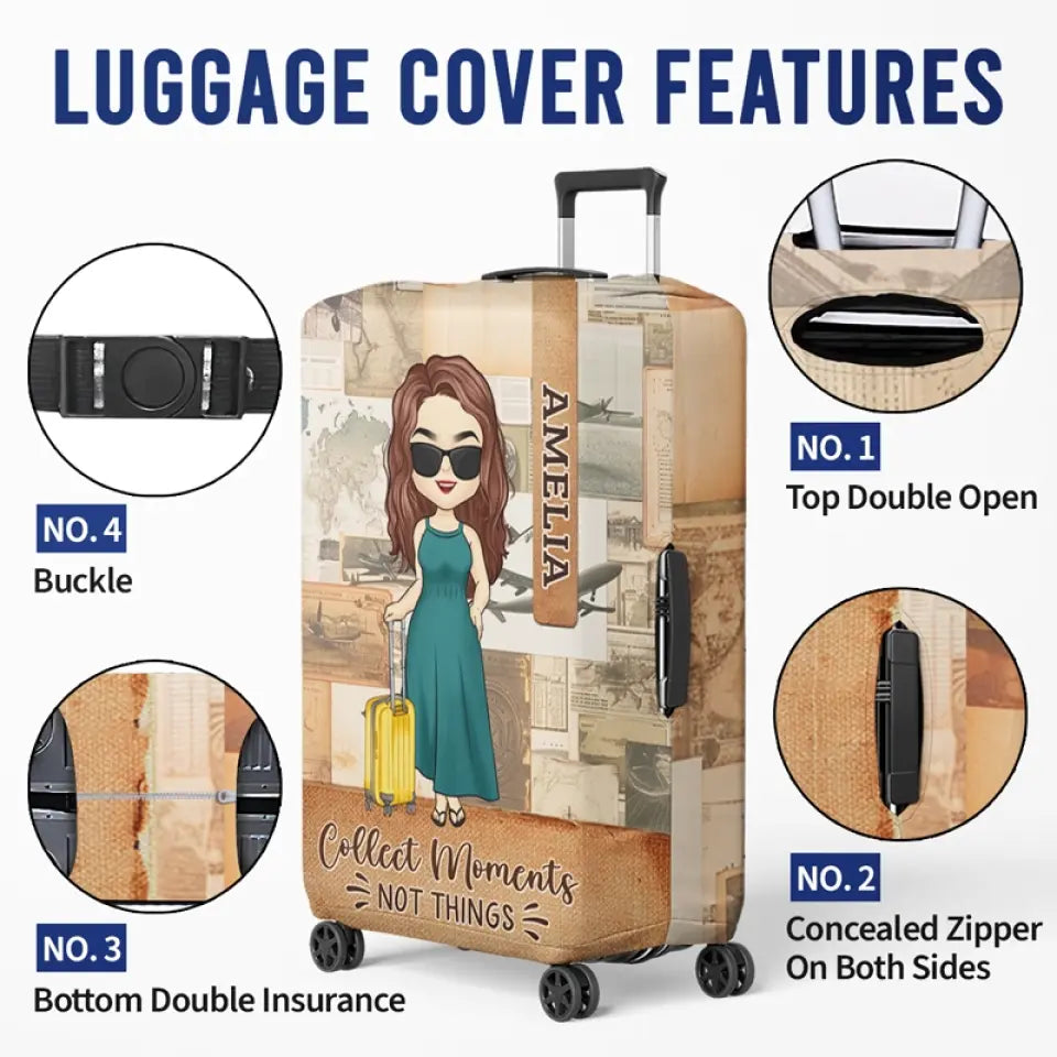 Juste un gars qui aime voyager - Housse de bagage personnalisée - Cadeau de vacances, cadeau pour les amateurs de voyages d'aventure