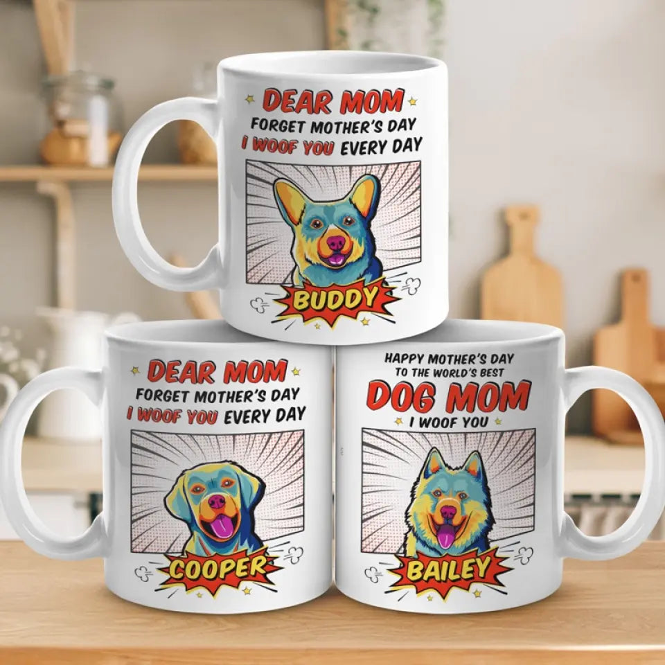 « Chien est Dieu » à l'envers - Mug personnalisé pour chien - Fête des Mères, cadeau pour les propriétaires d'animaux et les amoureux des animaux