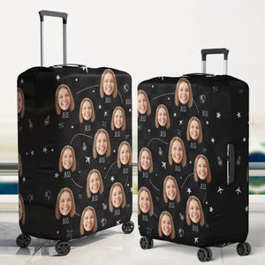 Housse de bagage personnalisée avec photo : prenez toujours la route panoramique ! Cadeau de voyage idéal pour les vacances et les voyages d'aventure.