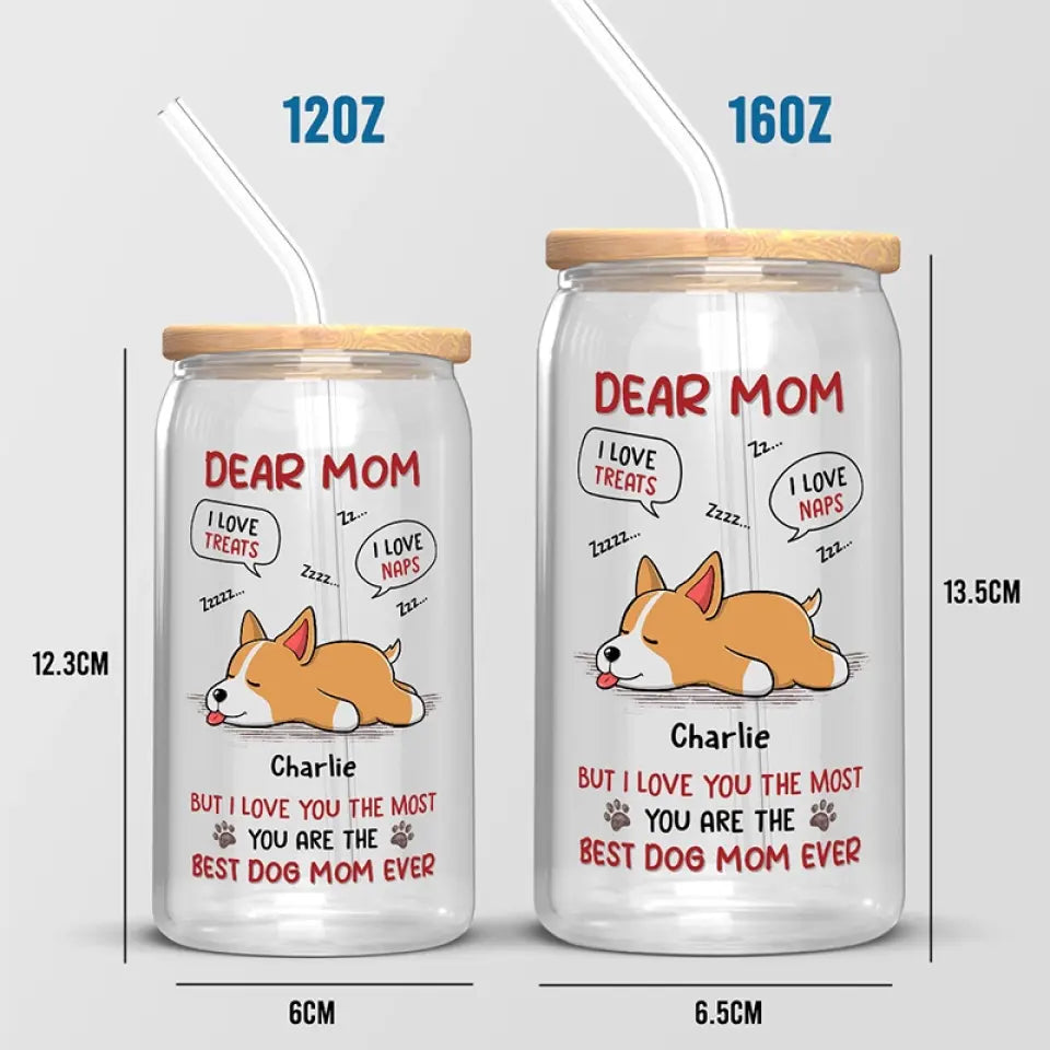 Nous t'aimons le plus - Tasse en verre personnalisée pour chien, tasse à café glacé - Fête des Mères, cadeau pour les propriétaires d'animaux, amoureux des animaux