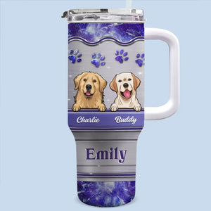 Tu es toujours ma meilleure maman à fourrure - Gobelet personnalisé en acier inoxydable de 1 134 ml avec poignée pour chien et chat - Cadeau pour les propriétaires d'animaux et les amoureux des animaux