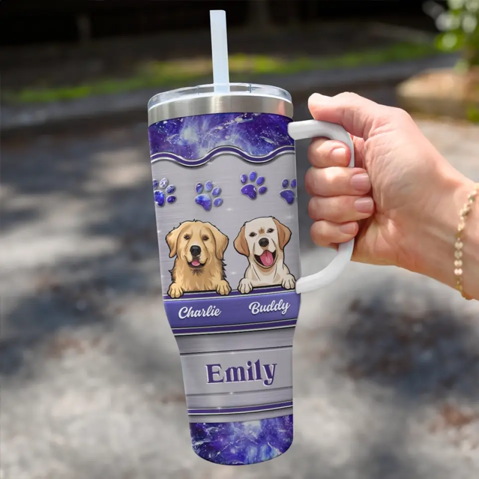 Tu es toujours ma meilleure maman à fourrure - Gobelet personnalisé en acier inoxydable de 1 134 ml avec poignée pour chien et chat - Cadeau pour les propriétaires d'animaux et les amoureux des animaux