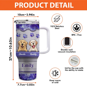 Tu es toujours ma meilleure maman à fourrure - Gobelet personnalisé en acier inoxydable de 1 134 ml avec poignée pour chien et chat - Cadeau pour les propriétaires d'animaux et les amoureux des animaux