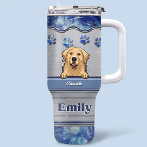 Tu es toujours ma meilleure maman à fourrure - Gobelet personnalisé en acier inoxydable de 1 134 ml avec poignée pour chien et chat - Cadeau pour les propriétaires d'animaux et les amoureux des animaux