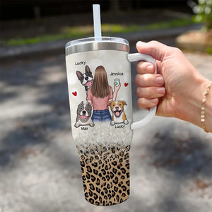 Un lien indéfectible - Gobelet personnalisé en acier inoxydable de 1 134 ml avec poignée pour chien - Cadeau pour propriétaires et amoureux des animaux