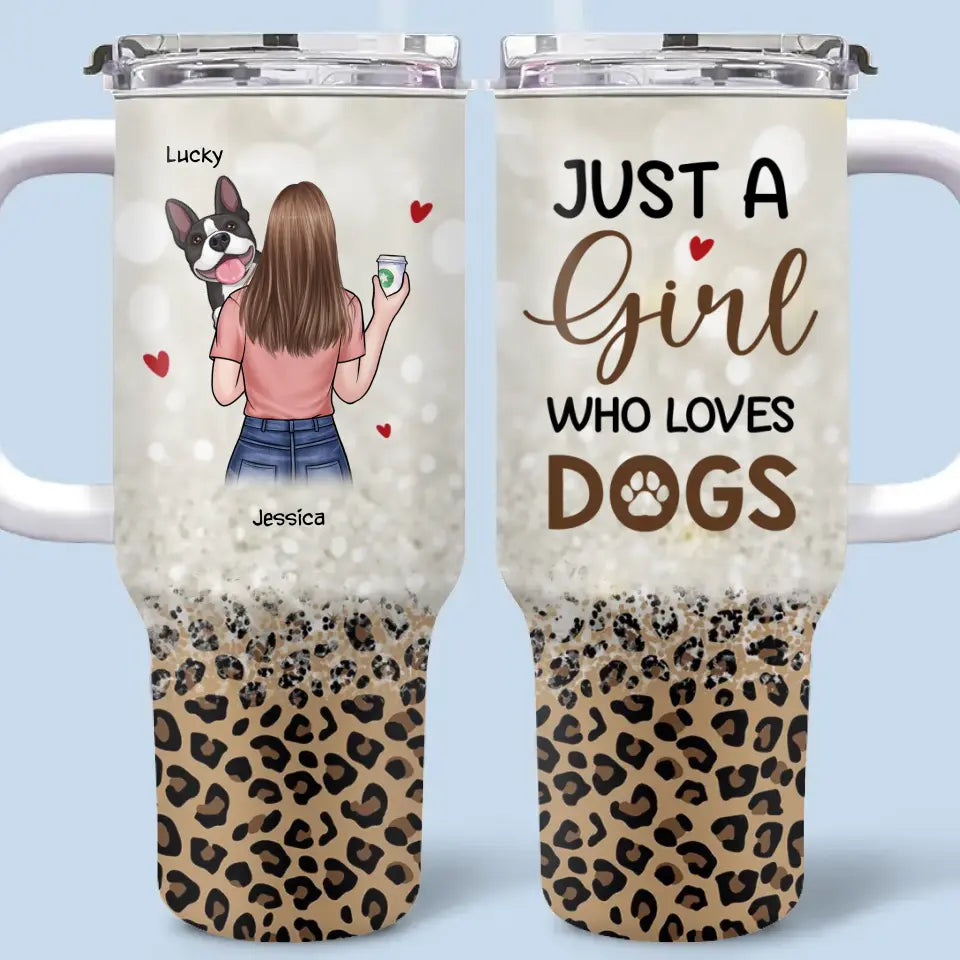 Un lien indéfectible - Gobelet personnalisé en acier inoxydable de 1 134 ml avec poignée pour chien - Cadeau pour propriétaires et amoureux des animaux