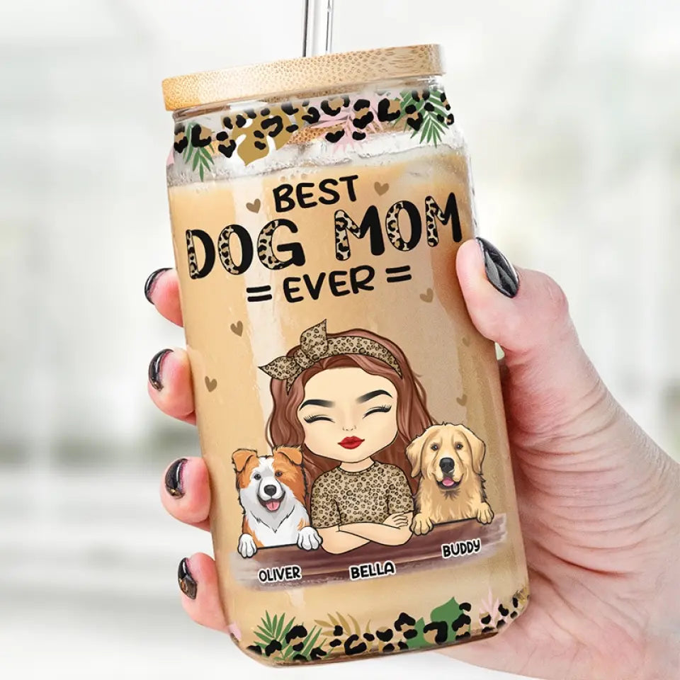 Tu es la meilleure maman chat du monde ! Tasse en verre personnalisée pour chien et chat, tasse à café glacé, cadeau pour la fête des mères, pour les propriétaires d'animaux et les amoureux des animaux.