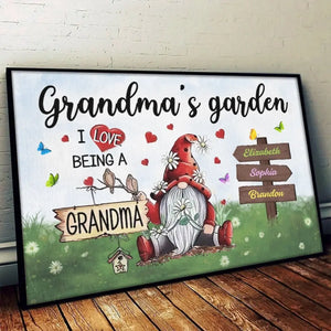 J'adore être grand-mère - Affiche horizontale personnalisée pour la famille - Cadeau pour maman et grand-mère