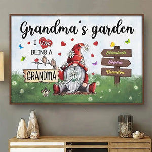 J'adore être grand-mère - Affiche horizontale personnalisée pour la famille - Cadeau pour maman et grand-mère