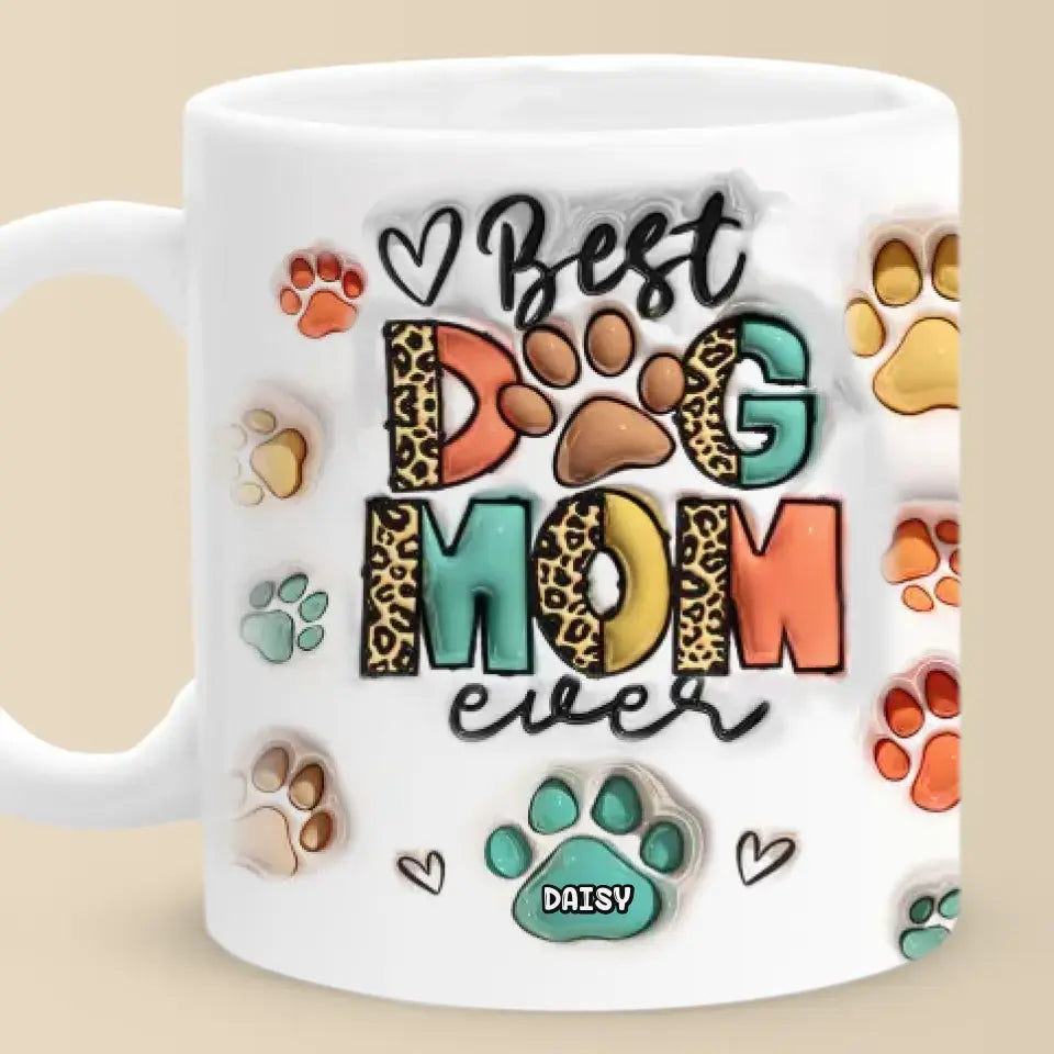 L'amour, c'est un nez mouillé et une queue qui remue - Mug personnalisé avec effet gonflé en 3D pour chien et chat - Cadeau pour les propriétaires et les amoureux des animaux
