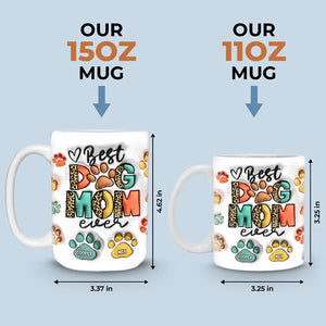 L'amour, c'est un nez mouillé et une queue qui remue - Mug personnalisé avec effet gonflé en 3D pour chien et chat - Cadeau pour les propriétaires et les amoureux des animaux