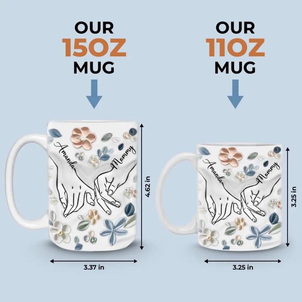 Le lien privilégié entre mère et enfant - Mug personnalisé avec effet gonflé 3D - Fête des Mères, cadeau pour maman, grand-mère