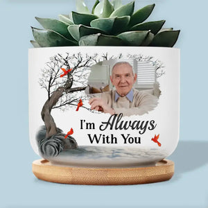 Photo personnalisée : pas un jour ne passe sans que vous ne nous manquiez ! Pot de fleurs en céramique personnalisé pour décoration d'intérieur - Cadeau de condoléances pour les membres de la famille