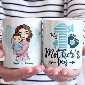 Le bonheur d'une mère est comme un phare - Mug personnalisé pour la famille - Cadeau pour la fête des mères, la baby shower, la première maman