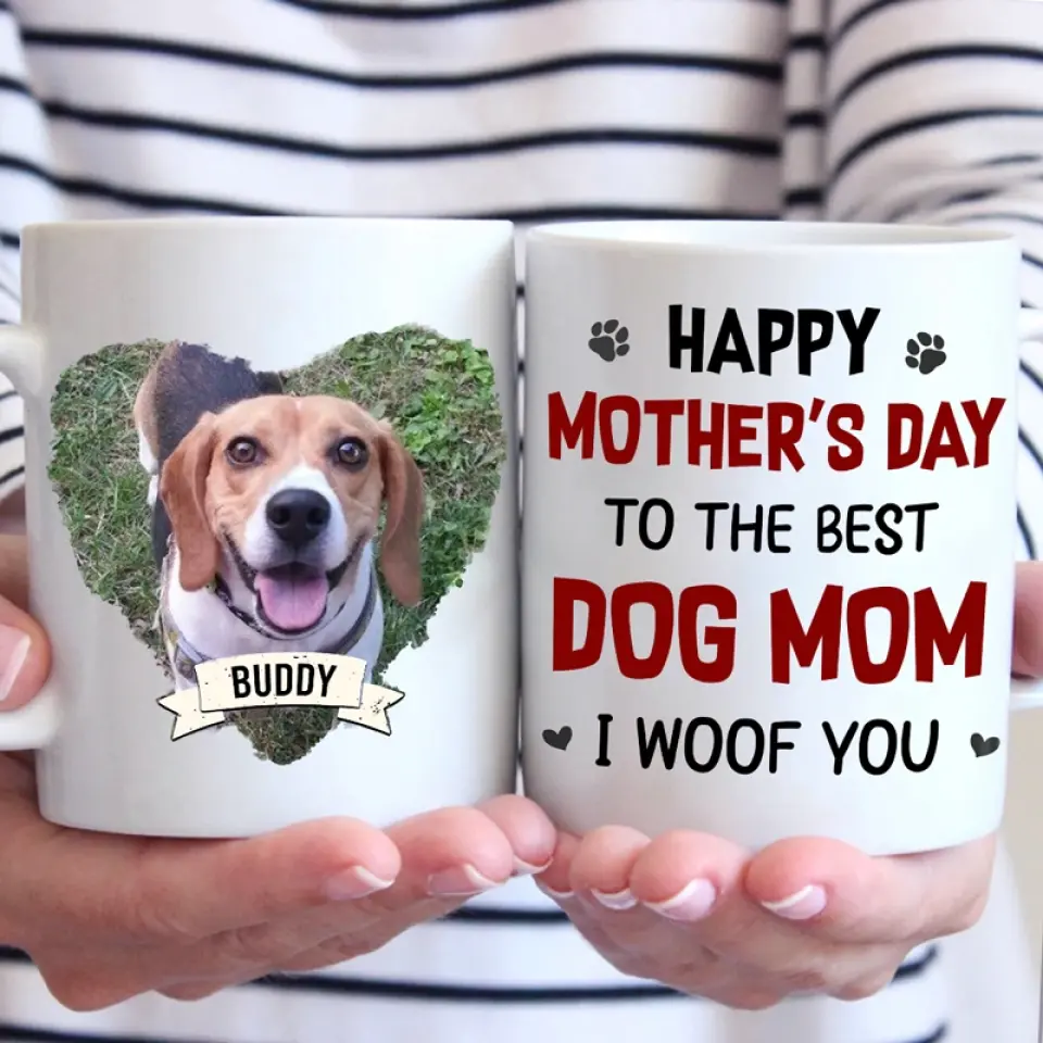 Mug personnalisé avec photo « L'amour d'une mère perdure malgré tout » - Tasse personnalisée pour chien et chat - Fête des Mères, cadeau pour les propriétaires d'animaux et les amoureux des animaux
