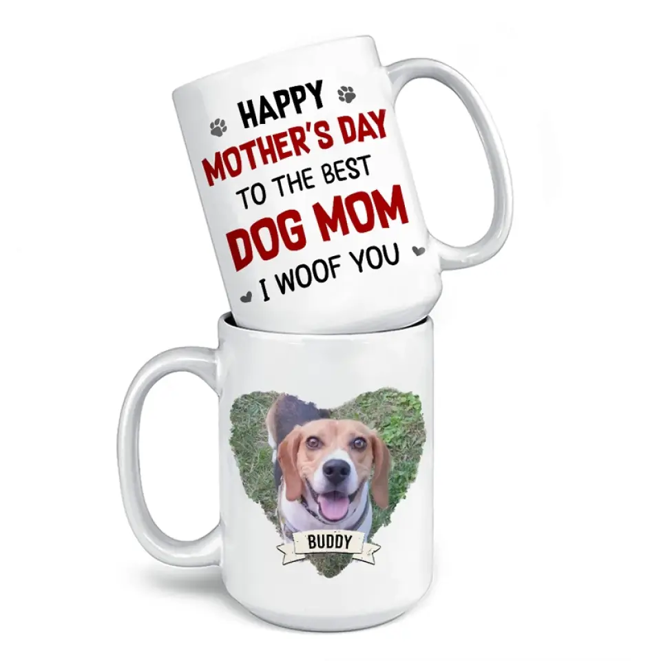 Mug personnalisé avec photo « L'amour d'une mère perdure malgré tout » - Tasse personnalisée pour chien et chat - Fête des Mères, cadeau pour les propriétaires d'animaux et les amoureux des animaux