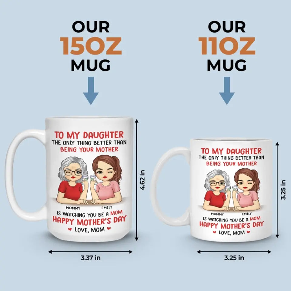 Je te regarde être maman - Mug personnalisé pour la famille - Fête des mères, cadeau pour fille