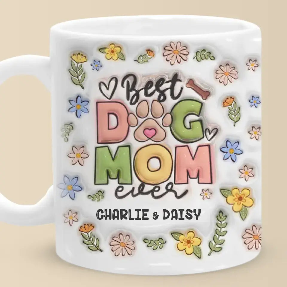 Meilleure maman à fourrure de tous les temps - Mug personnalisé avec effet gonflé 3D pour chien et chat - Cadeau pour la fête des mères, pour les propriétaires d'animaux et les amoureux des animaux
