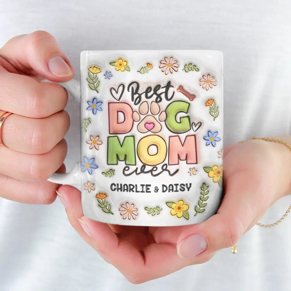 Meilleure maman à fourrure de tous les temps - Mug personnalisé avec effet gonflé 3D pour chien et chat - Cadeau pour la fête des mères, pour les propriétaires d'animaux et les amoureux des animaux