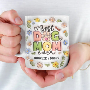 Meilleure maman à fourrure de tous les temps - Mug personnalisé avec effet gonflé 3D pour chien et chat - Cadeau pour la fête des mères, pour les propriétaires d'animaux et les amoureux des animaux