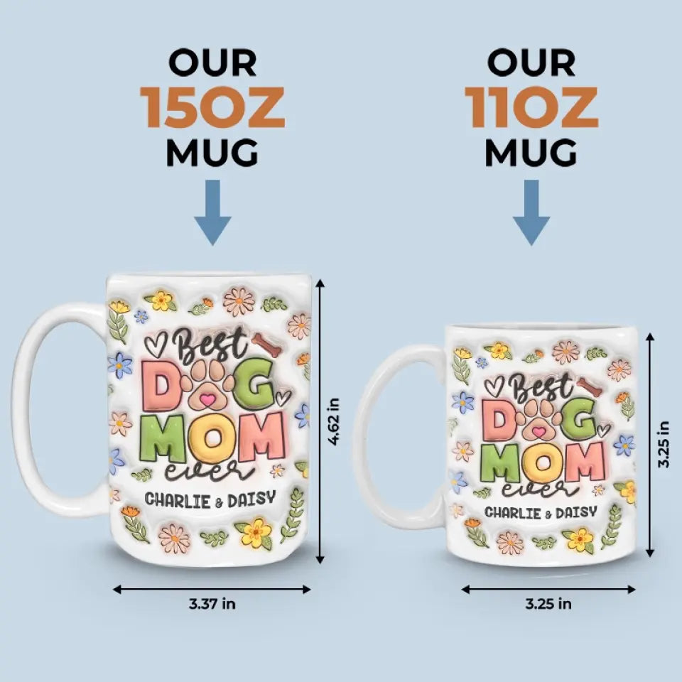 Meilleure maman à fourrure de tous les temps - Mug personnalisé avec effet gonflé 3D pour chien et chat - Cadeau pour la fête des mères, pour les propriétaires d'animaux et les amoureux des animaux