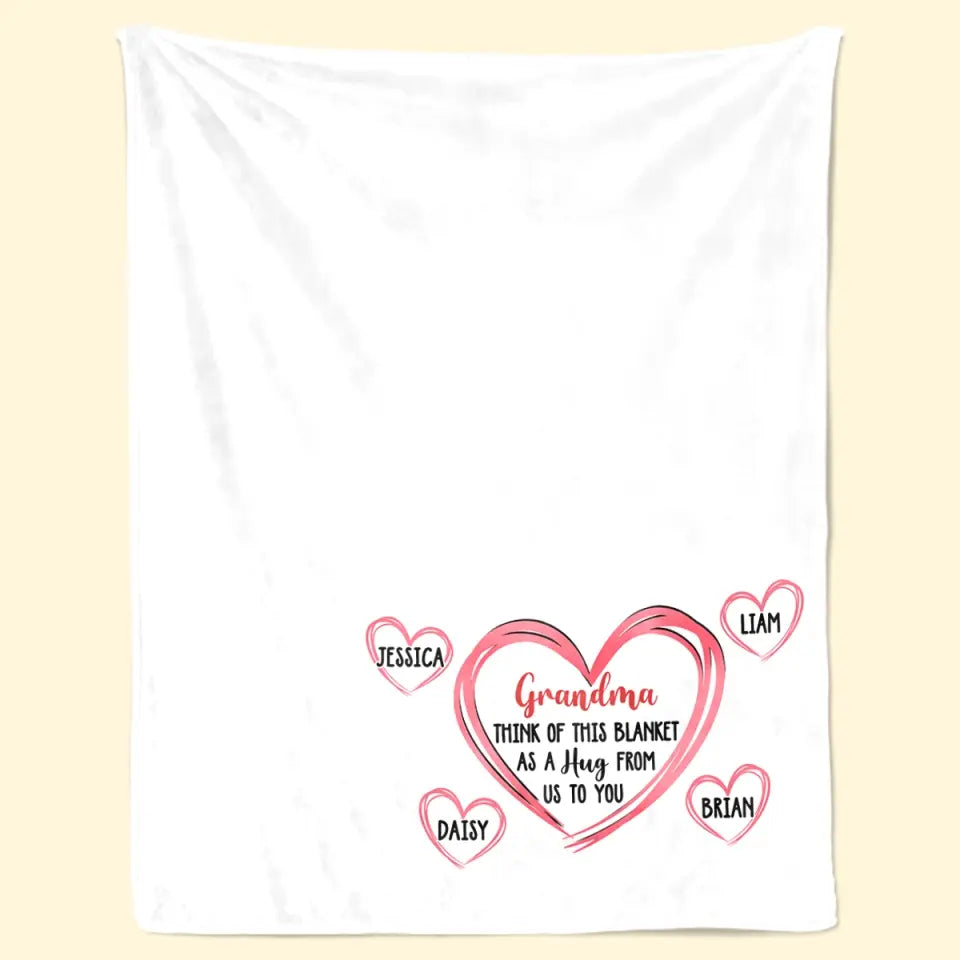 Enveloppez-vous de notre amour - Couverture familiale personnalisée - Fête des Mères, cadeau pour maman, grand-mère