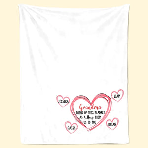 Enveloppez-vous de notre amour - Couverture familiale personnalisée - Fête des Mères, cadeau pour maman, grand-mère