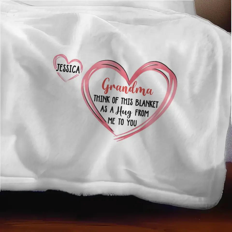 Enveloppez-vous de notre amour - Couverture familiale personnalisée - Fête des Mères, cadeau pour maman, grand-mère