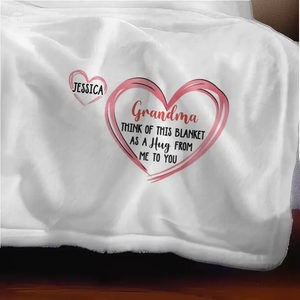 Enveloppez-vous de notre amour - Couverture familiale personnalisée - Fête des Mères, cadeau pour maman, grand-mère