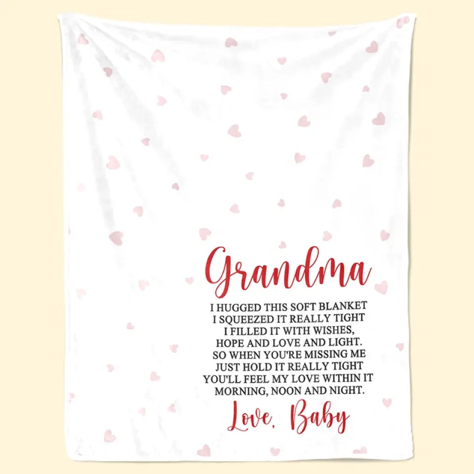 Enveloppez-vous de mon amour - Couverture familiale personnalisée - Fête des Mères, cadeau pour maman, grand-mère