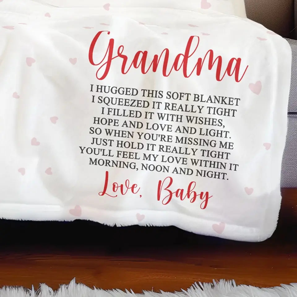 Enveloppez-vous de mon amour - Couverture familiale personnalisée - Fête des Mères, cadeau pour maman, grand-mère