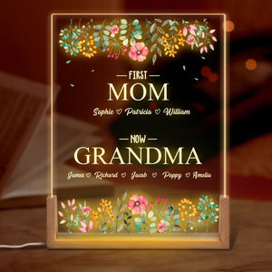 Première maman, maintenant grand-mère ! Veilleuse LED 3D personnalisée en forme de noyer pour la famille ! Cadeau pour maman et grand-mère, fête des mères