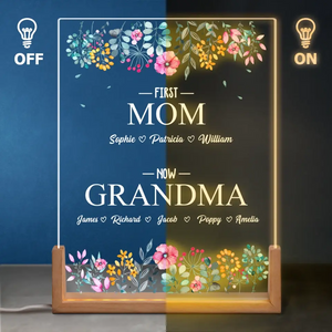 Première maman, maintenant grand-mère ! Veilleuse LED 3D personnalisée en forme de noyer pour la famille ! Cadeau pour maman et grand-mère, fête des mères